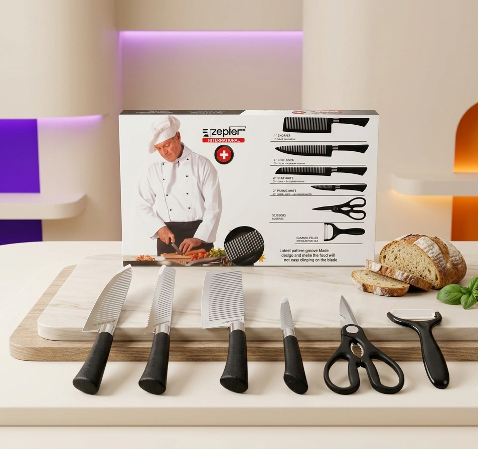 Zepter Non-Stick Coating Stainless Steel 6Pcs Kitchen Knife Set
