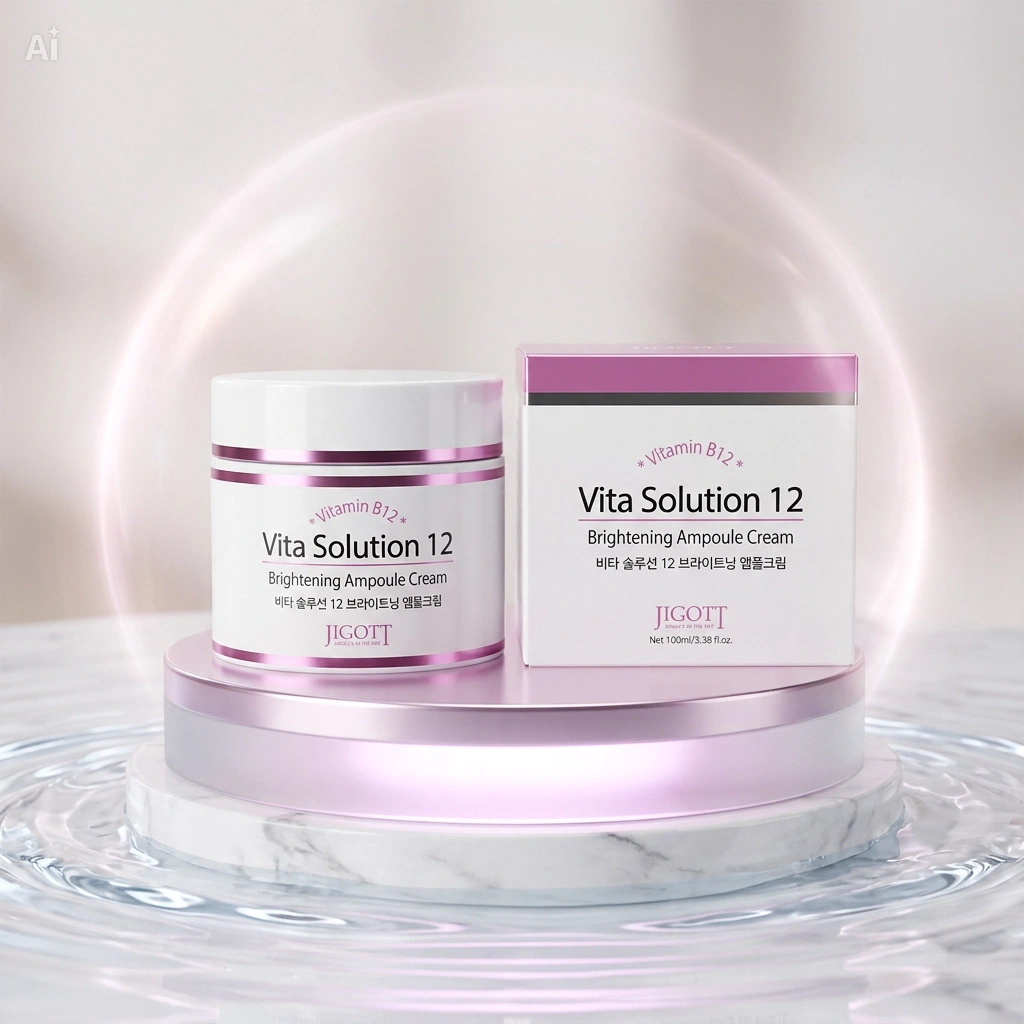 Jigott Vita Solution 12 Ampoule Cream100ml( Orginal Korean skincare products)