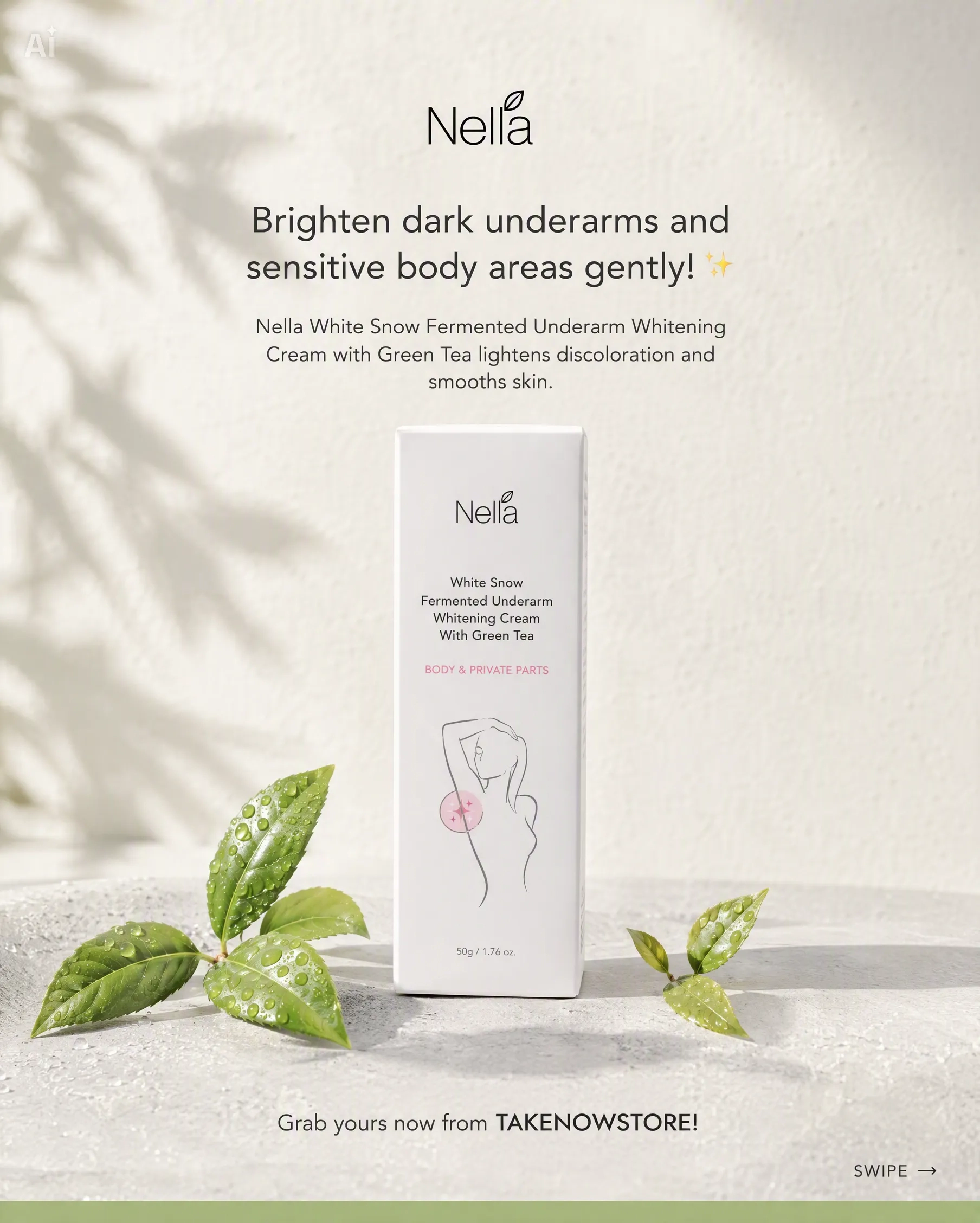 Nella White Snow Fermented Underarm Whitening Cream (50ml)