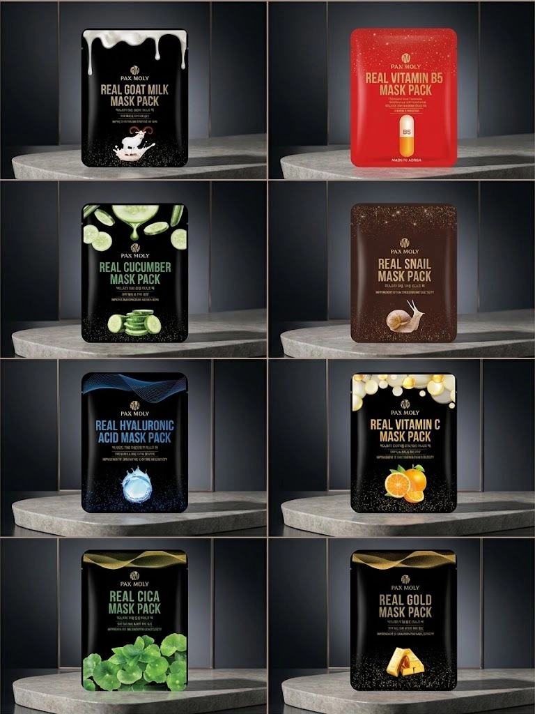 Pax Moly Real 8 different color  Mask Pack( Orginal Korean skincare products)   ( 1 box =10 PIS)