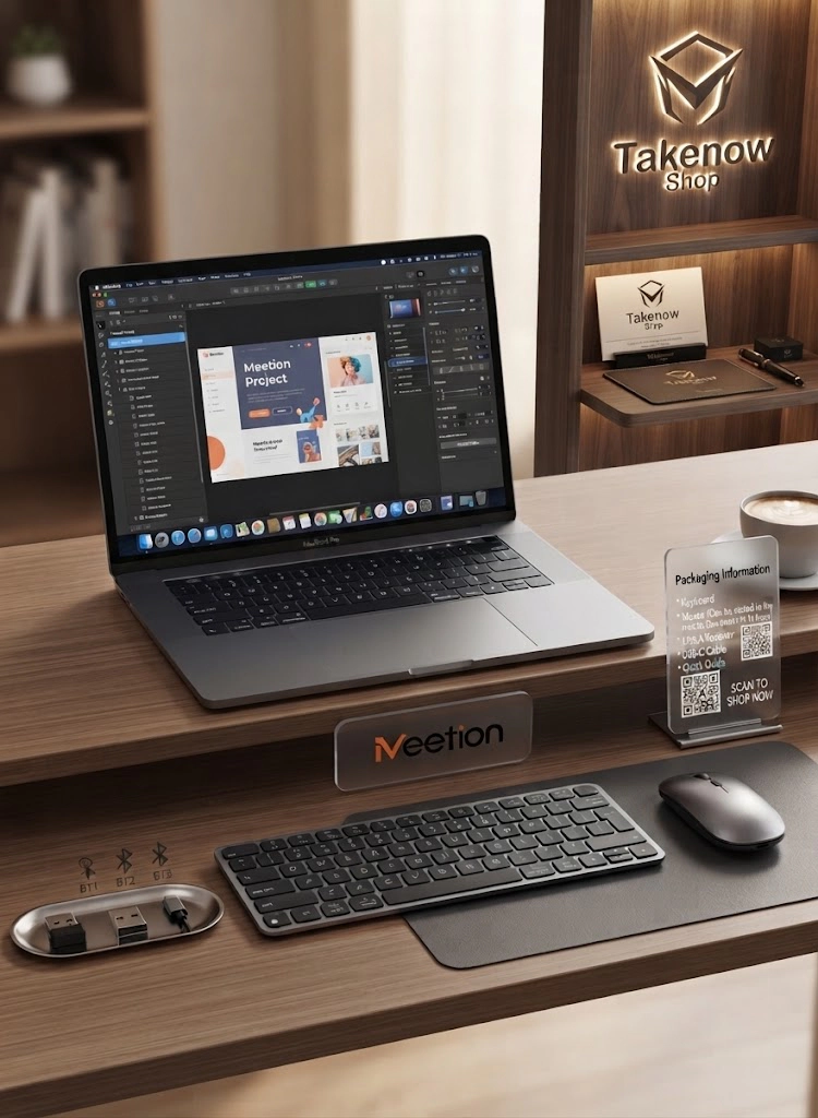 ikey C210 2.4G+Bluetooth 2-in-1 Combo(keyboard+mouse) Ingenious Spatial Economy Aesthetic Sobriety Redefined Universal Synchronization Protoco
