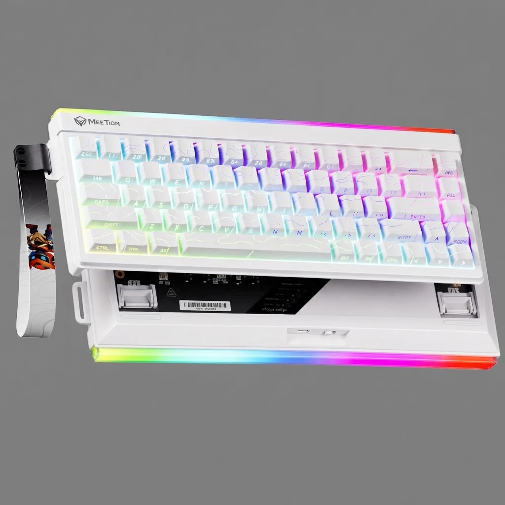 Vibekey B68 Compact 68% Layout Triple-Mode Connectivity, Fully Programmable Keys Double-Shot Side-Printed Keycaps, Customizable Cloud Driver Support Colors: Black & White -Gaming Keyboard