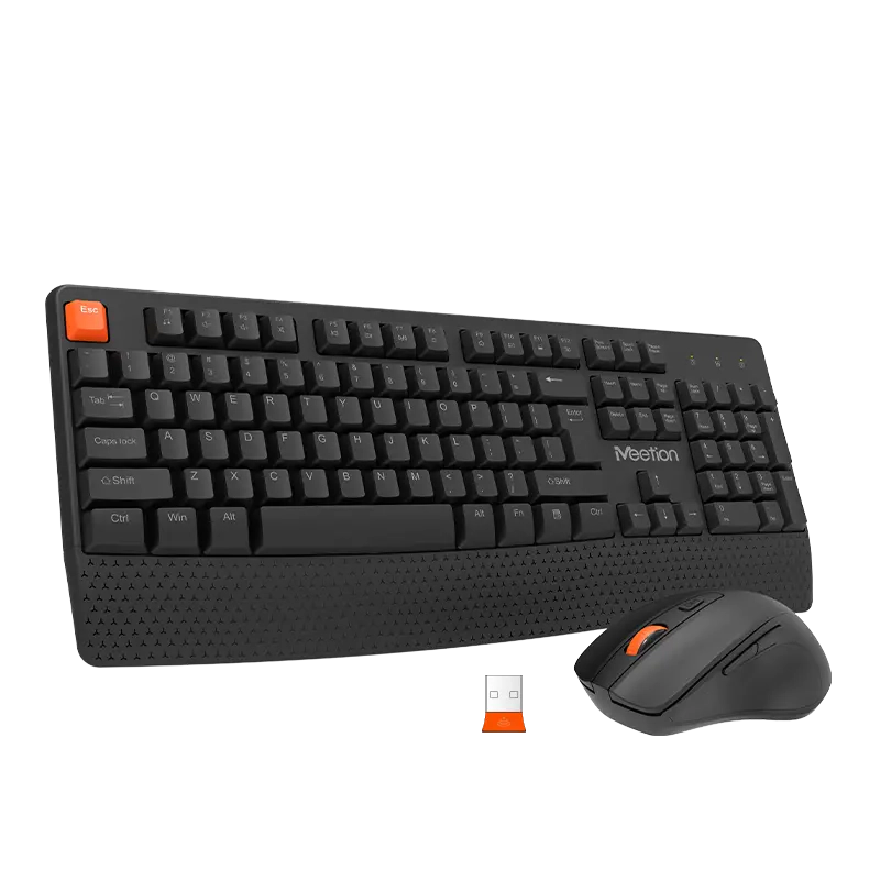 Meetion C4130 Wireless Ergonomic Keyboard and Mouse Combo - 2.4G Silent Setup, Adjustable DPI (1 Year Warranty)