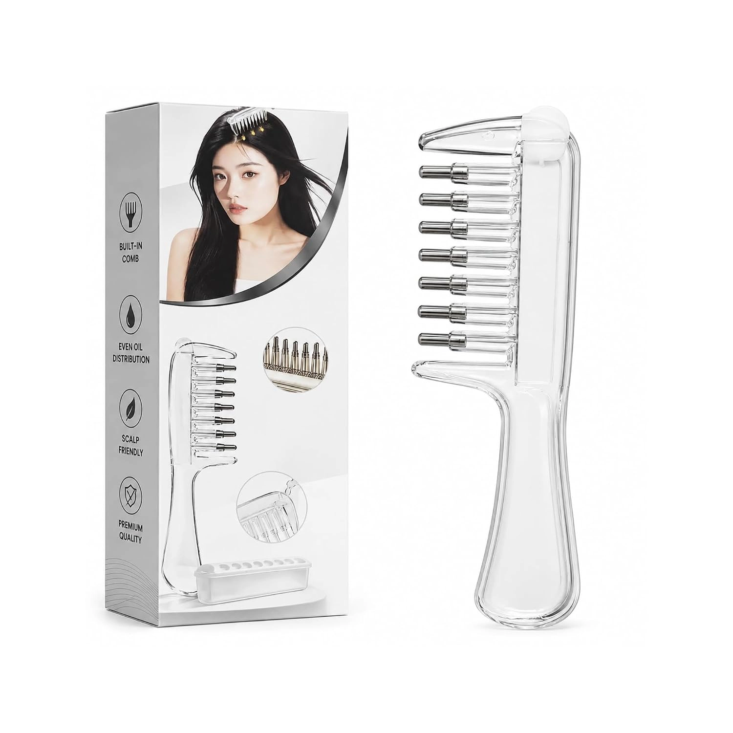 Scalp Applicator Comb – Liquid Root Therapy Comb for Easy Hair Oil & Serum Application